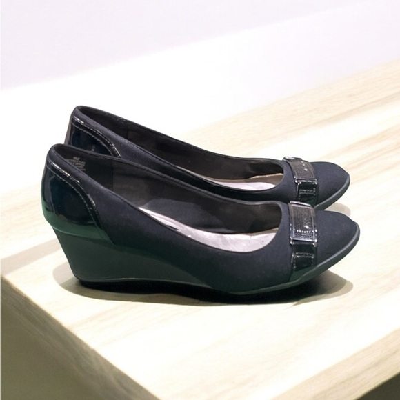 Anne Klein Sport Taelyn Black Mid Wedge Slip On Shoes Size 9. - Picture 5 of 7